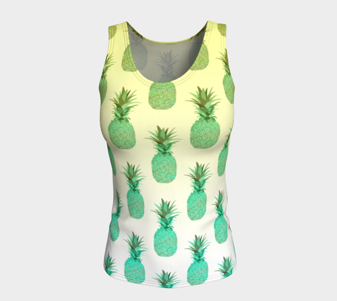 Mint Pineapples - Fitted Tank Top preview #5