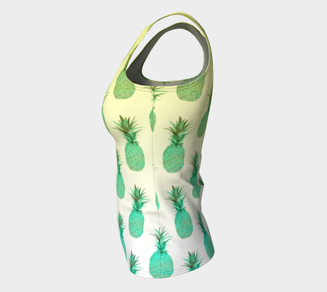 Mint Pineapples - Fitted Tank Top preview #7