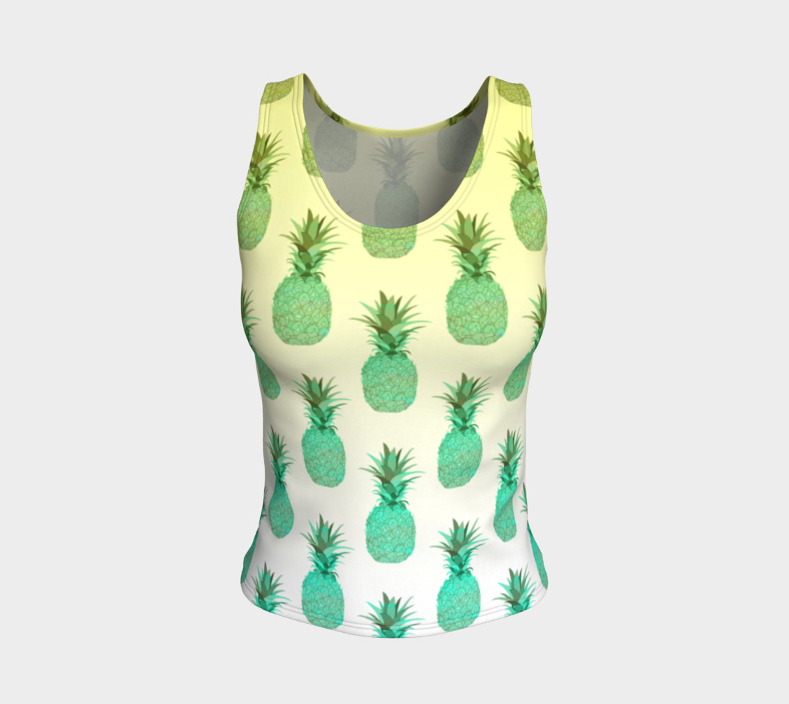 Mint Pineapples - Fitted Tank Top preview #1
