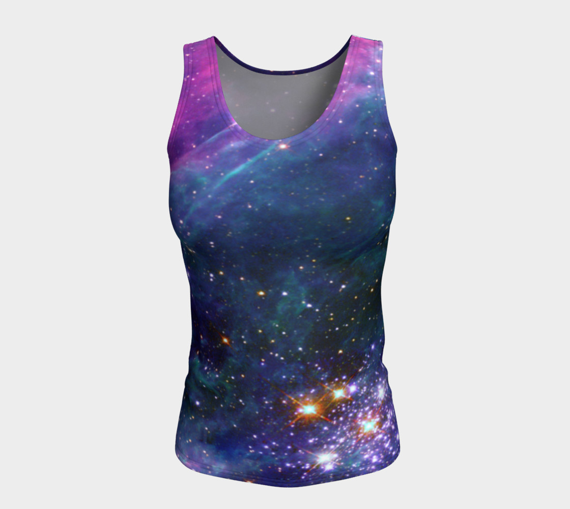 Stars in the Tarantula Nebula Enhanced Blue Fitted Tank Top preview #5