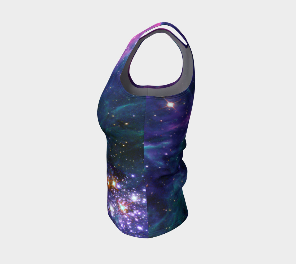 Stars in the Tarantula Nebula Enhanced Blue Fitted Tank Top preview #3