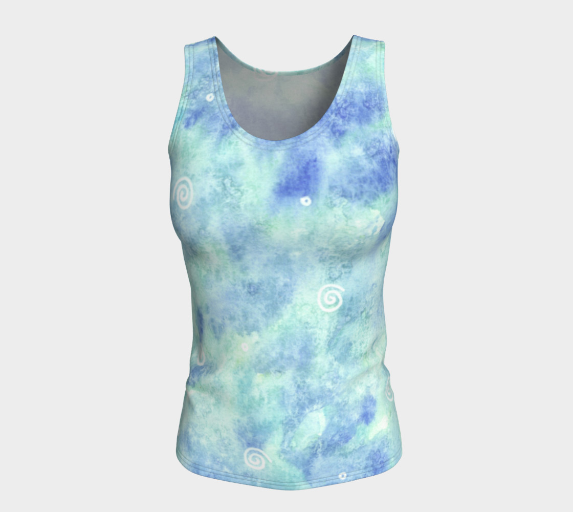 Blue lagoon Fitted Tank Top preview #5