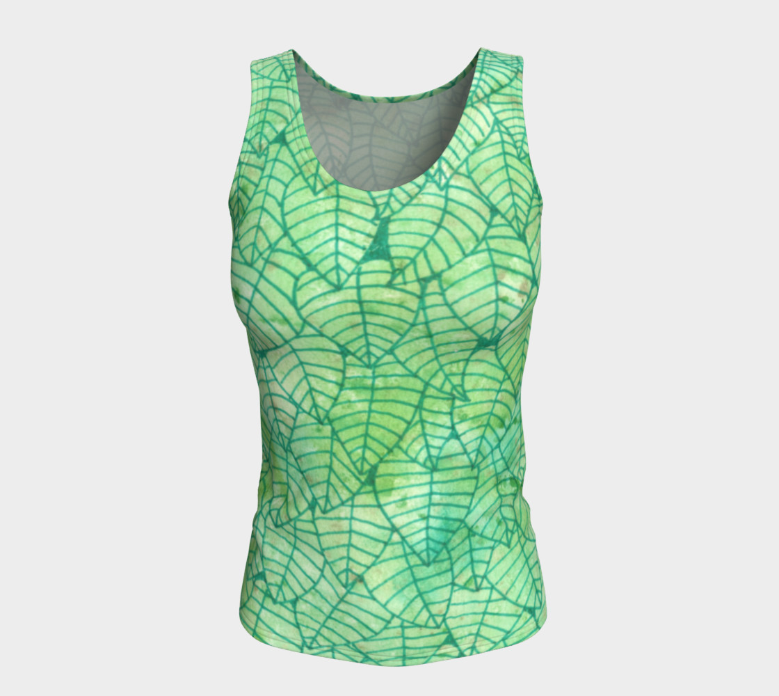 Aperçu de Green foliage Fitted Tank Top #5