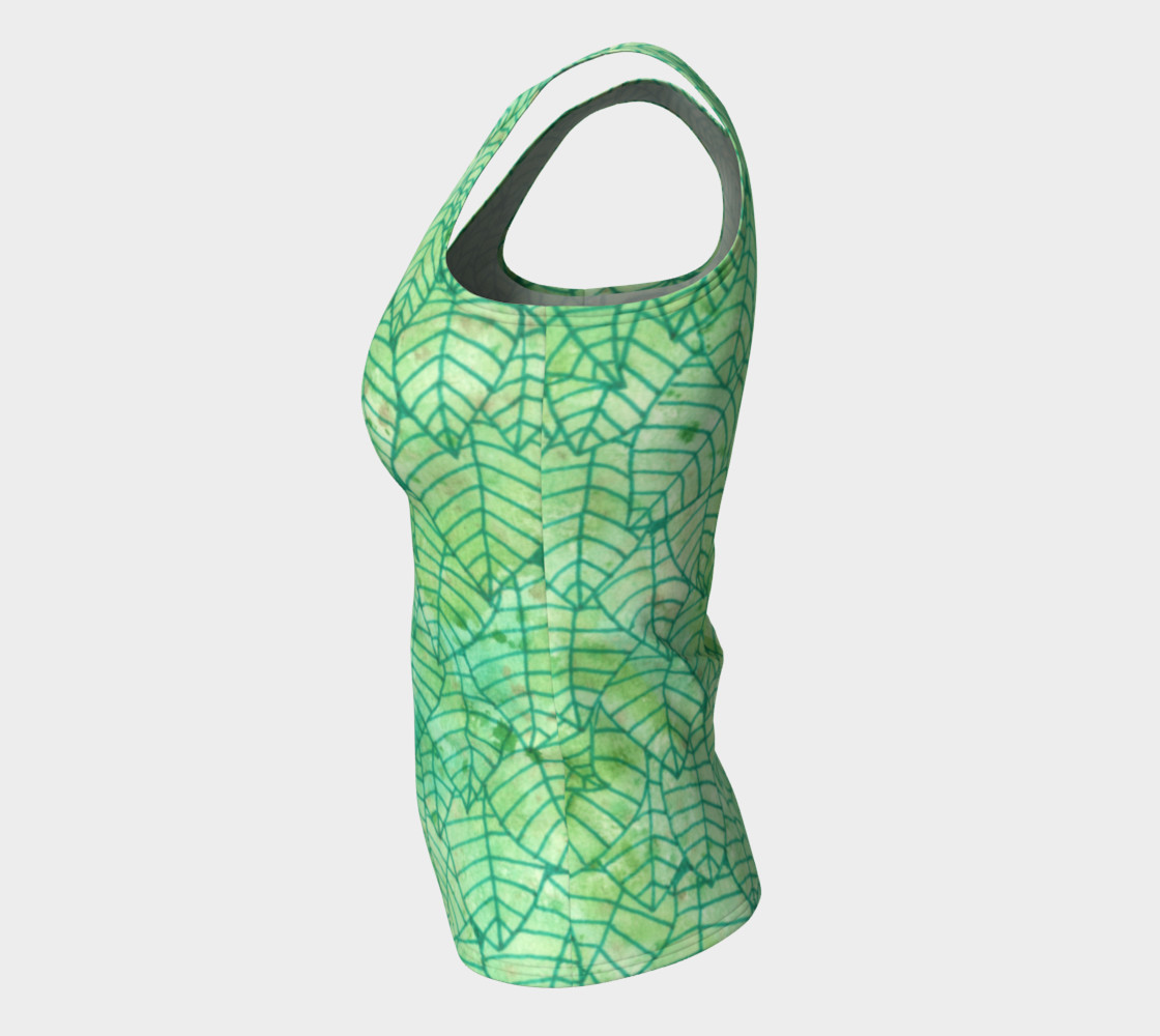 Aperçu de Green foliage Fitted Tank Top #7