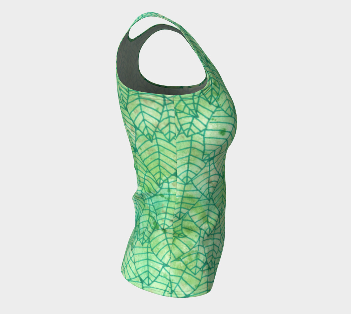 Aperçu de Green foliage Fitted Tank Top #8