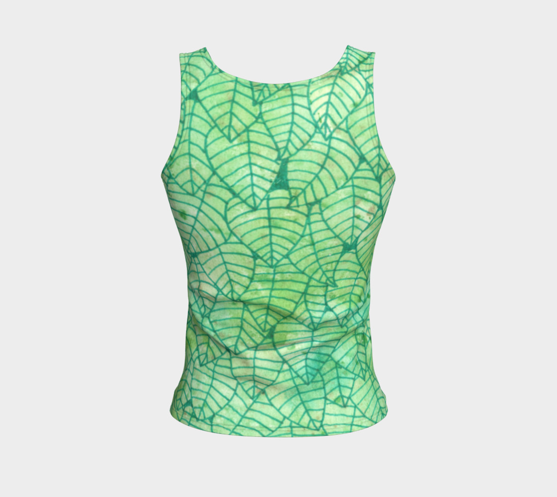 Aperçu de Green foliage Fitted Tank Top #2