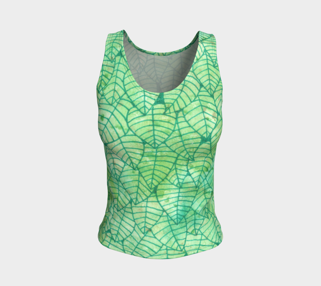 Aperçu de Green foliage Fitted Tank Top #1
