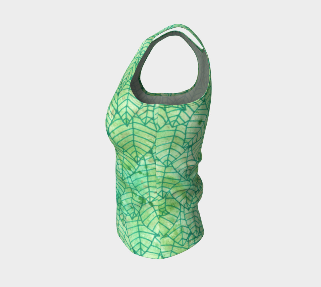 Aperçu de Green foliage Fitted Tank Top #3