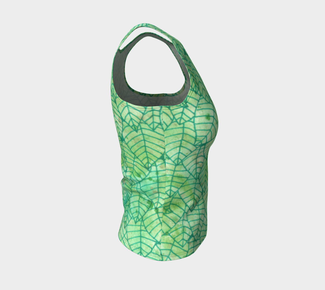Aperçu de Green foliage Fitted Tank Top #4