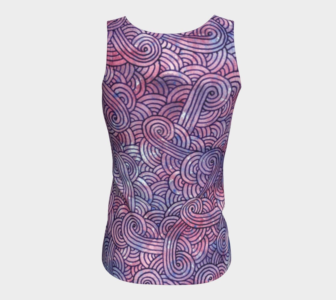 Purple swirls doodles Fitted Tank Top preview #6