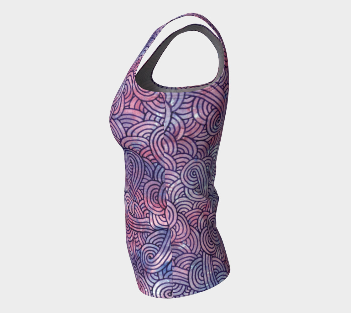 Purple swirls doodles Fitted Tank Top thumbnail #8