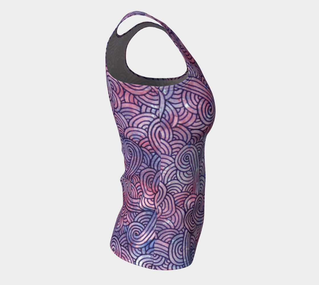 Purple swirls doodles Fitted Tank Top thumbnail #9