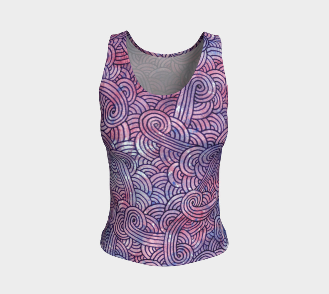 Purple swirls doodles Fitted Tank Top preview #1