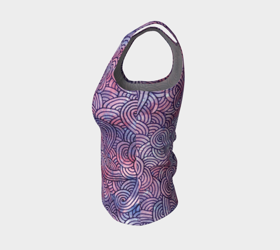 Purple swirls doodles Fitted Tank Top preview #3