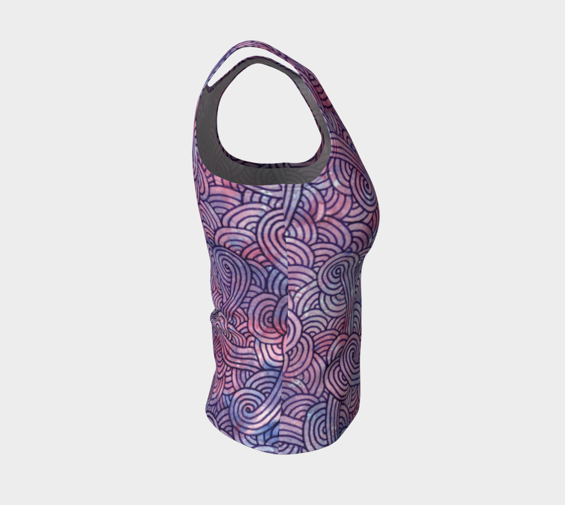 Purple swirls doodles Fitted Tank Top preview #4