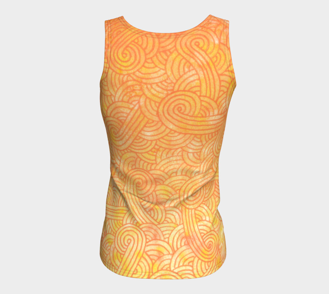Yellow and orange swirls doodles Fitted Tank Top preview #6