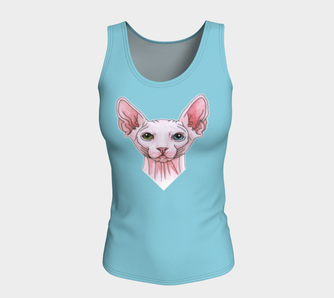 Sphynx cat portrait Fitted Tank Top preview #5
