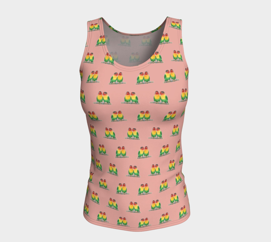 Fischer's lovebirds pattern Fitted Tank Top preview #5