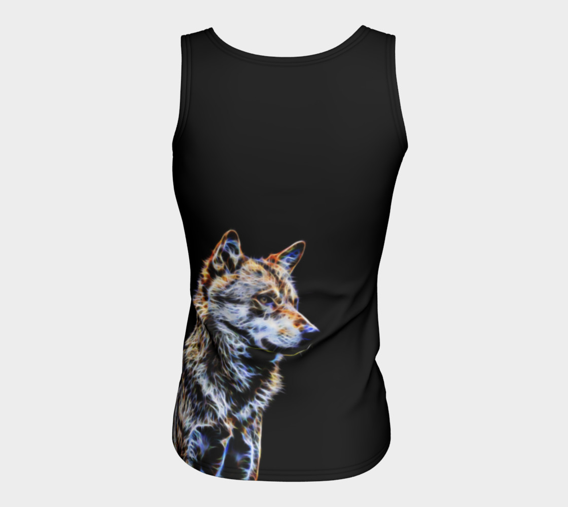 Wolf fractal fitted tank top thumbnail #7