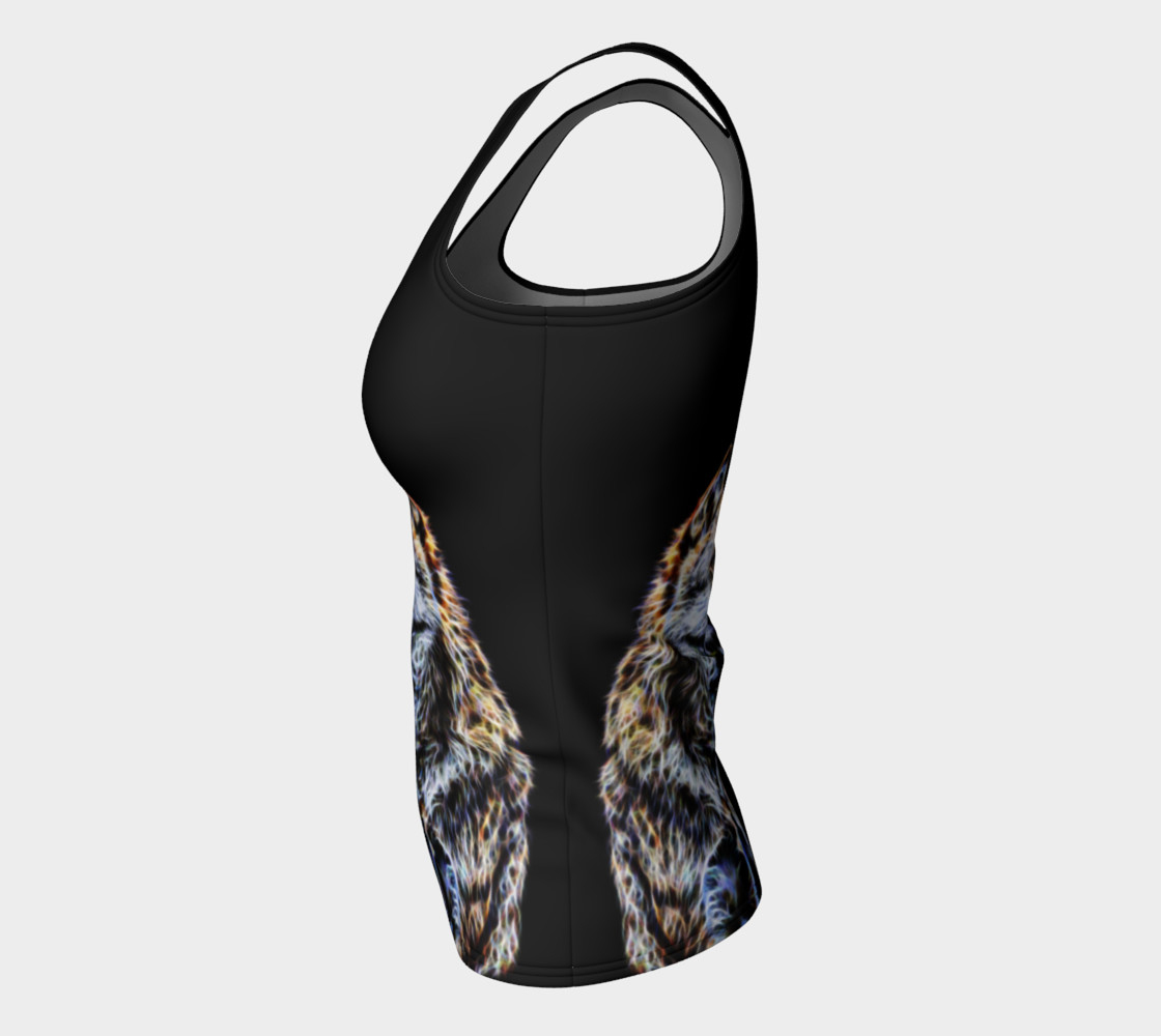 Wolf fractal fitted tank top thumbnail #8