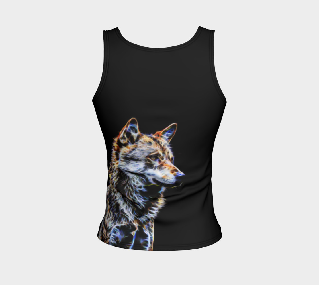 Wolf fractal fitted tank top preview #2