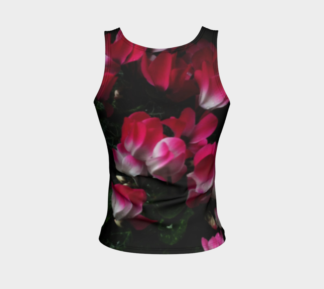 Red Fire Flowers, Fitted Tank Top preview #2