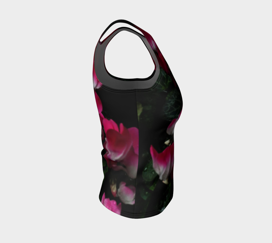 Red Fire Flowers, Fitted Tank Top preview #4