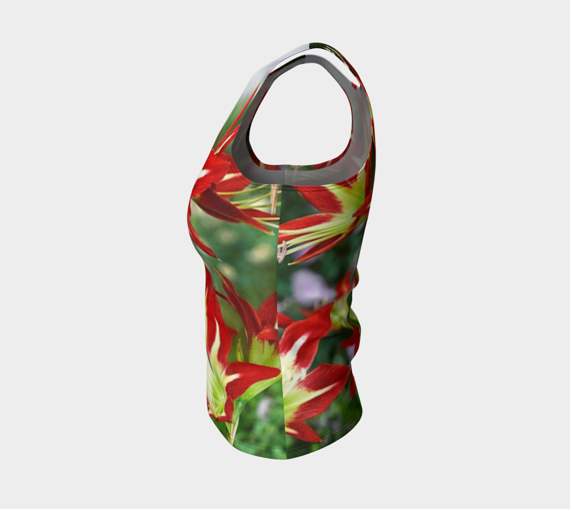 Lovely amaryllis fire chic, on fitted tank top preview #3