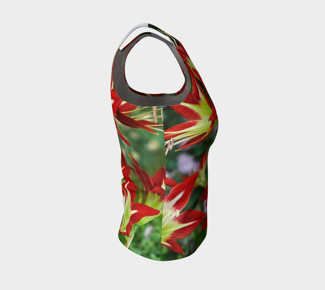 Lovely amaryllis fire chic, on fitted tank top preview #4