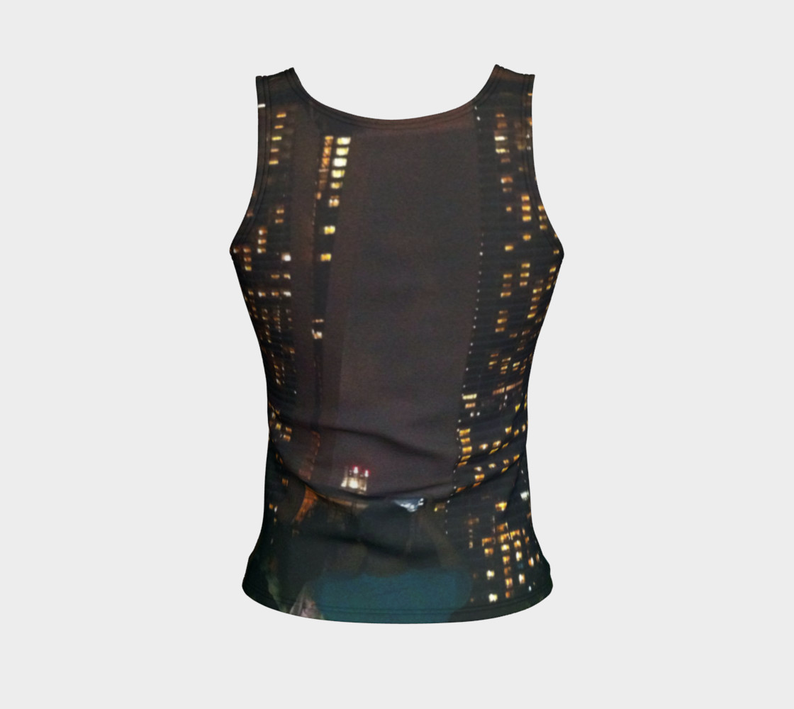 Fantastic view of Marina Bay of SG by night, on fitted tank top clothing. preview #2