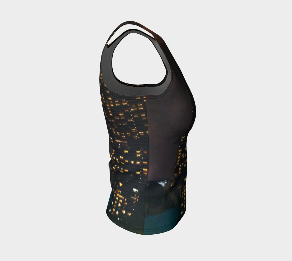 Fantastic view of Marina Bay of SG by night, on fitted tank top clothing. preview #4