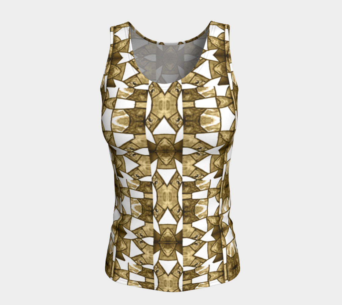 Aperçu de Coffee Mosaic Fitted Tank Top #5