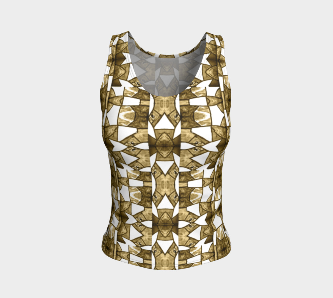 Aperçu de Coffee Mosaic Fitted Tank Top #1