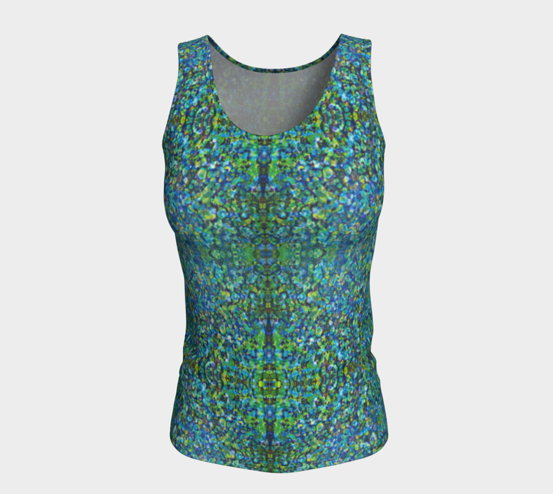 Turquoise Stone Mosaic Fitted Tank Top preview #5