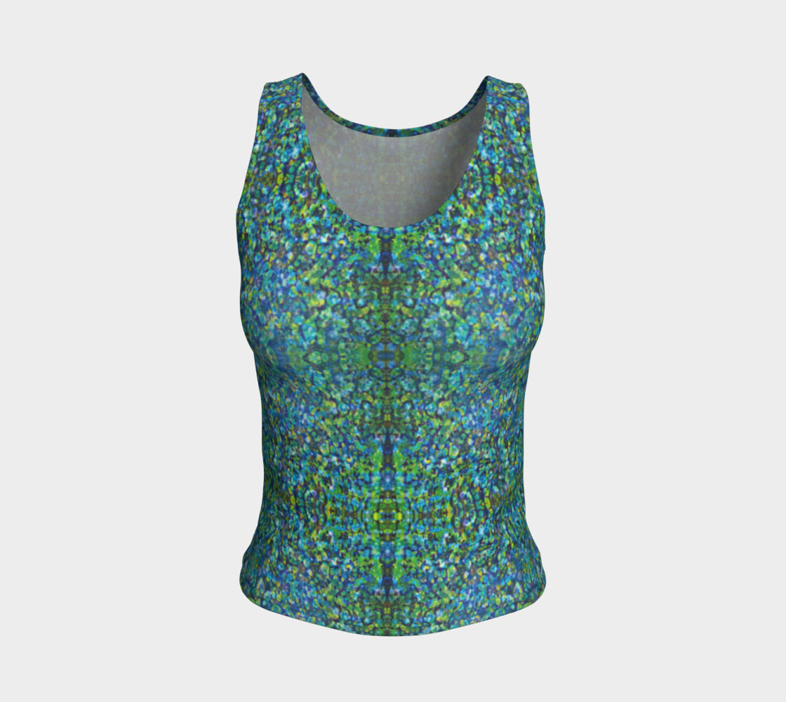 Turquoise Stone Mosaic Fitted Tank Top preview #1