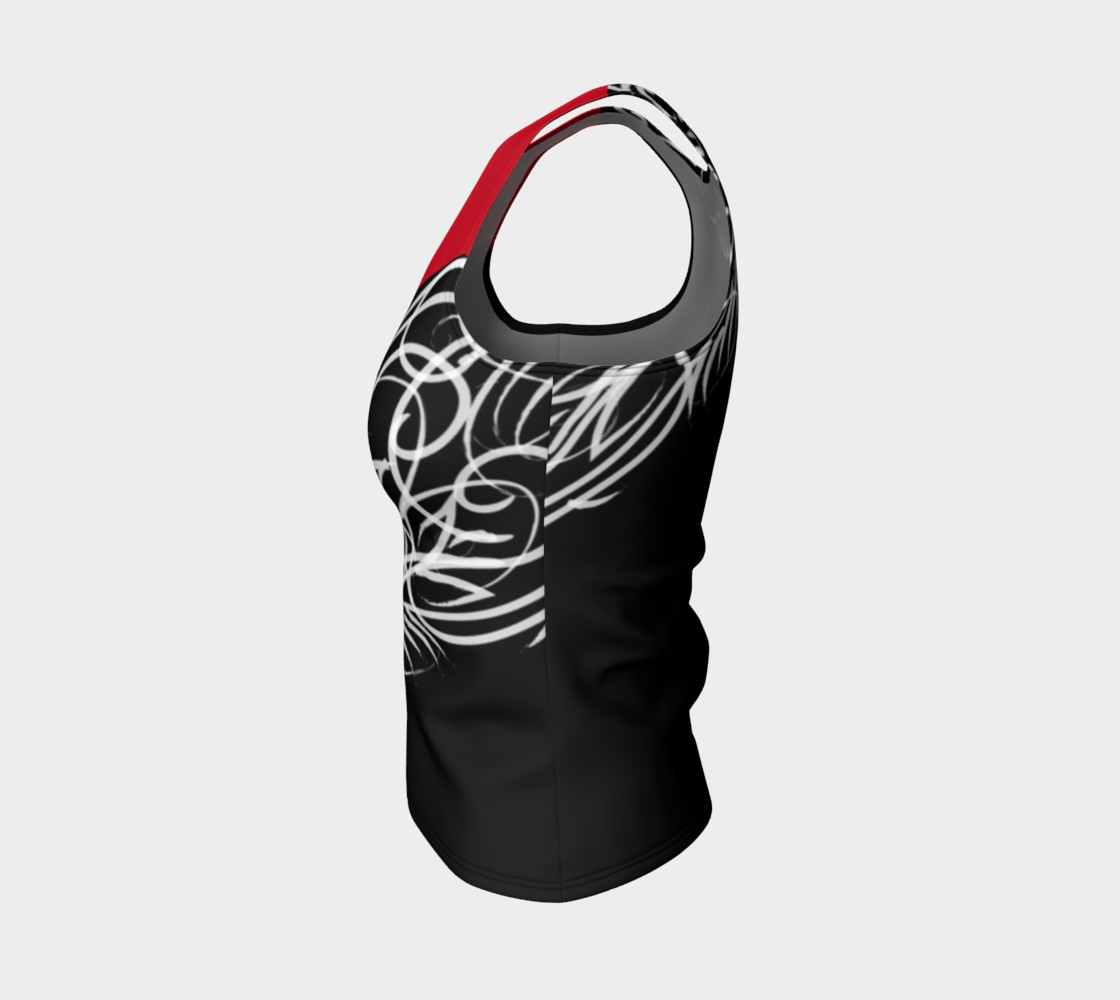 Scroll Black Red Fitted Tank preview #3
