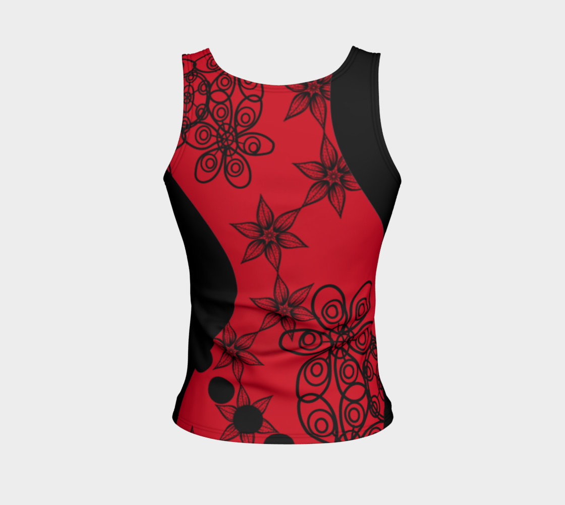 Rose Red Tank Fitted 3D preview