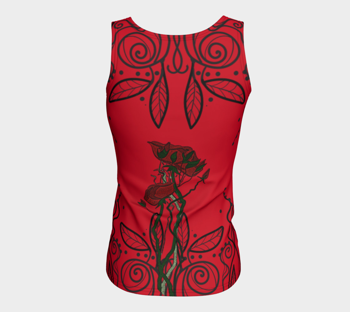Rose Red Back Tank Fitted preview #6