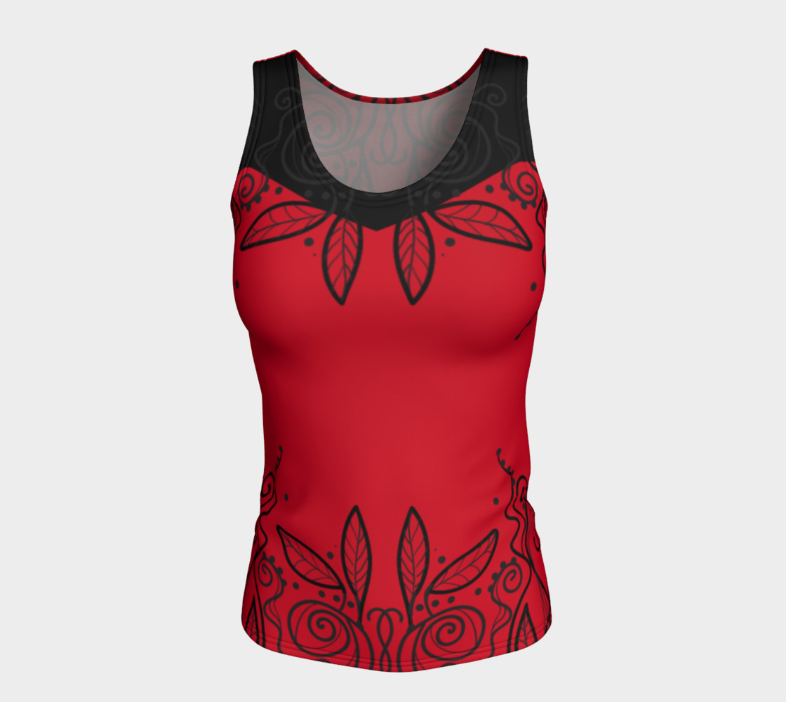 Rose Red Back Tank Fitted preview #5