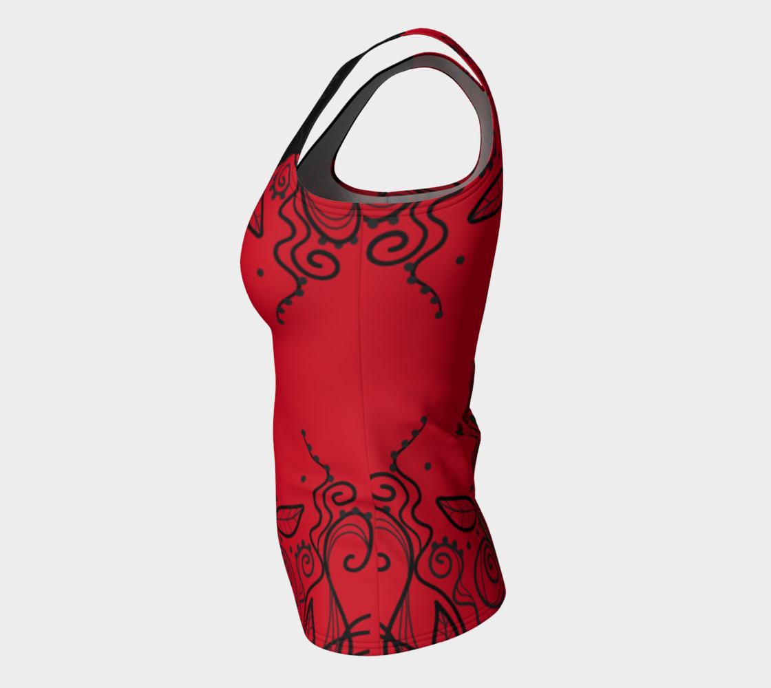 Rose Red Back Tank Fitted preview #7