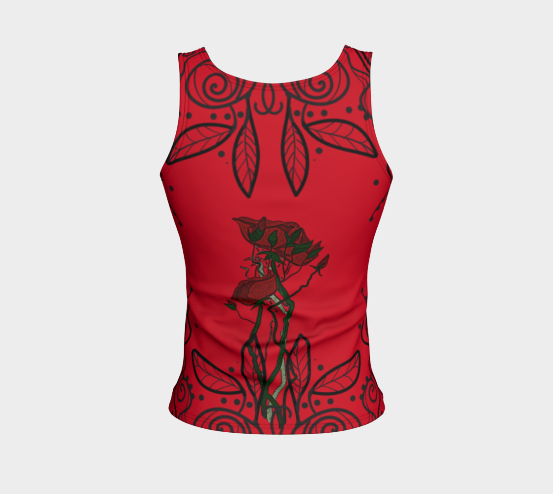 Rose Red Back Tank Fitted 3D preview
