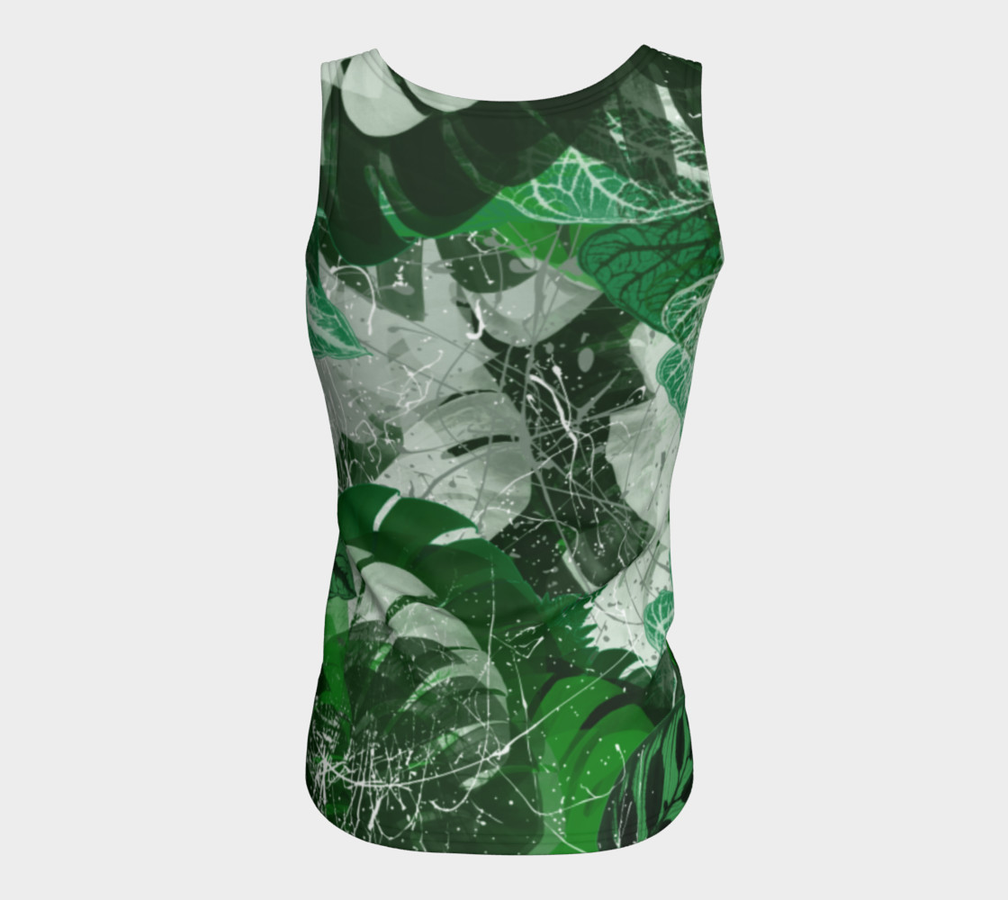 Tropical leaves Fitted Tank Top preview #6