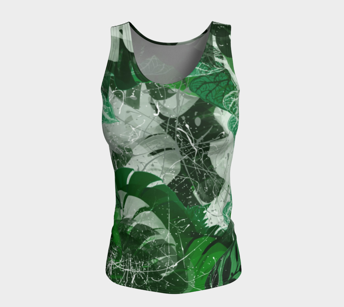 Tropical leaves Fitted Tank Top preview #5