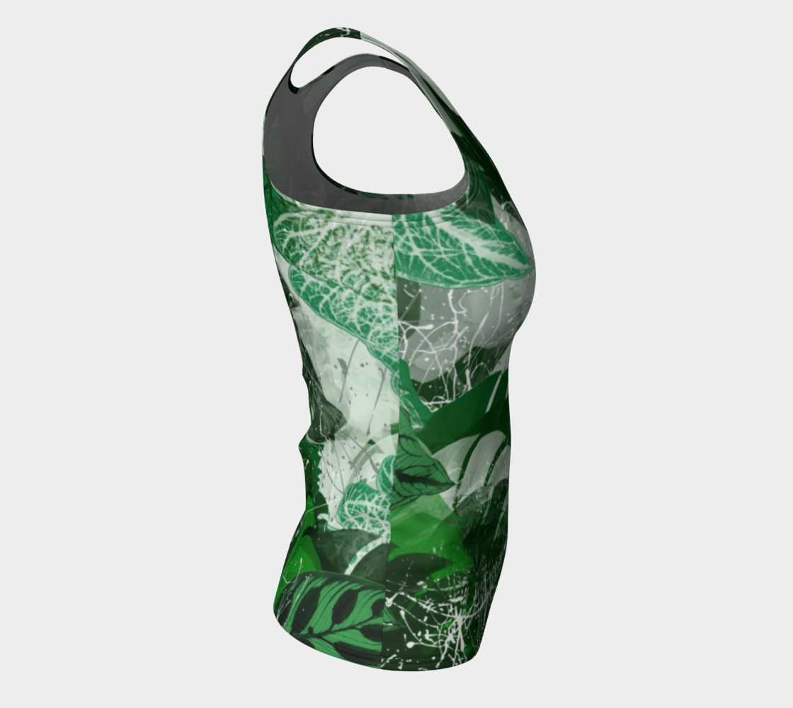 Tropical leaves Fitted Tank Top preview #8