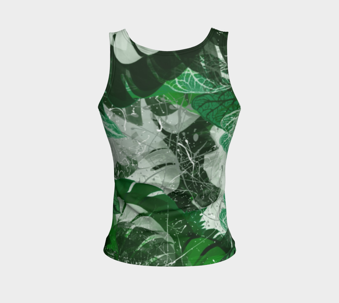 Tropical leaves Fitted Tank Top preview #2