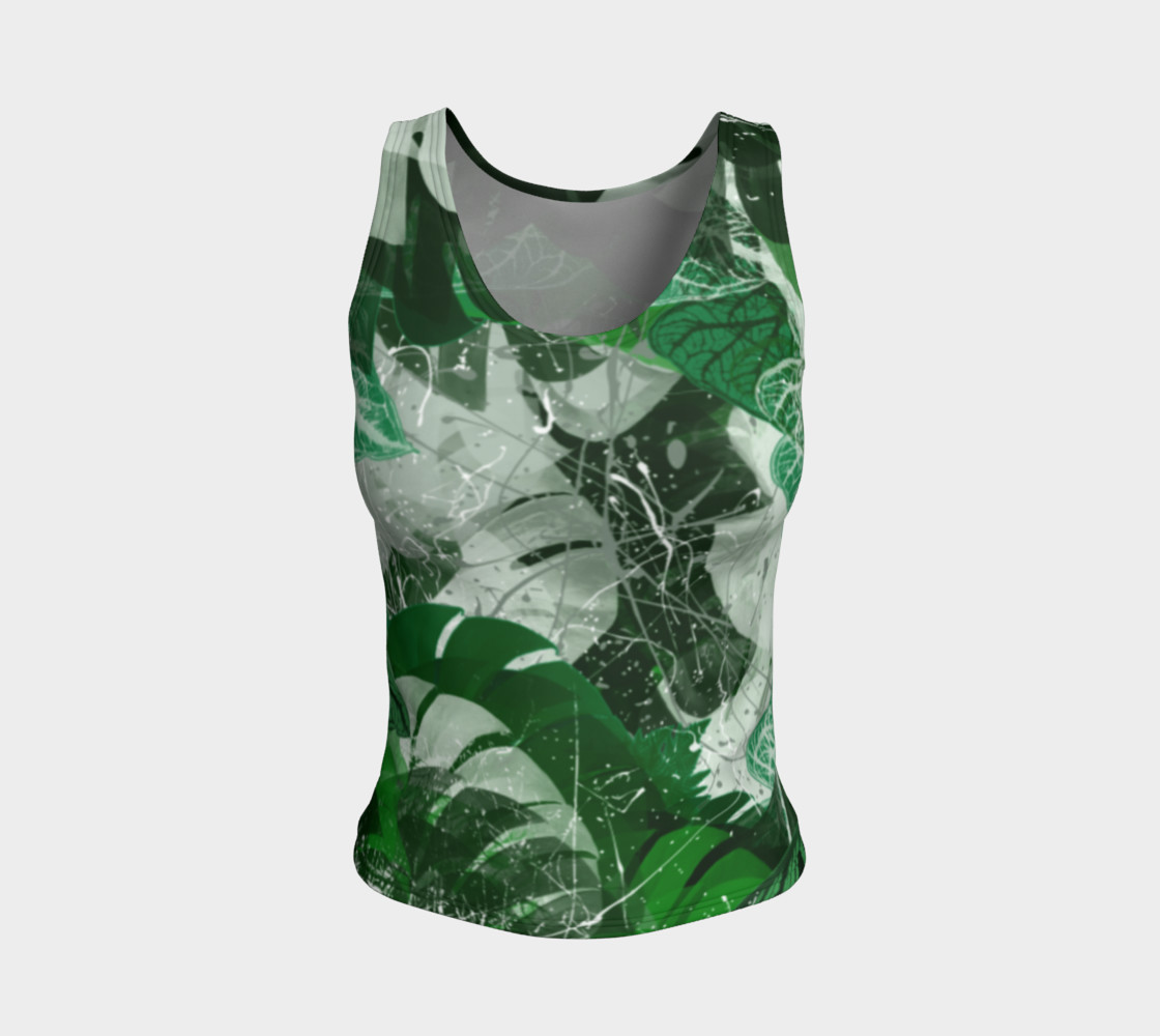 Tropical leaves Fitted Tank Top preview #1
