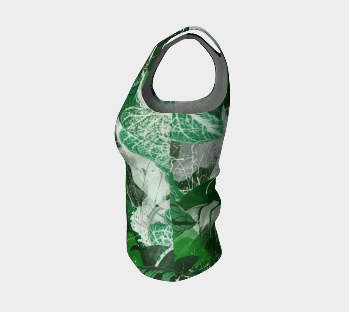 Tropical leaves Fitted Tank Top preview #3