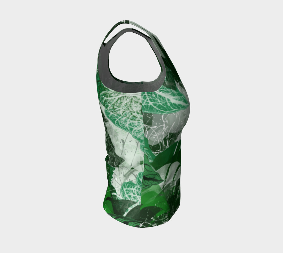 Tropical leaves Fitted Tank Top preview #4