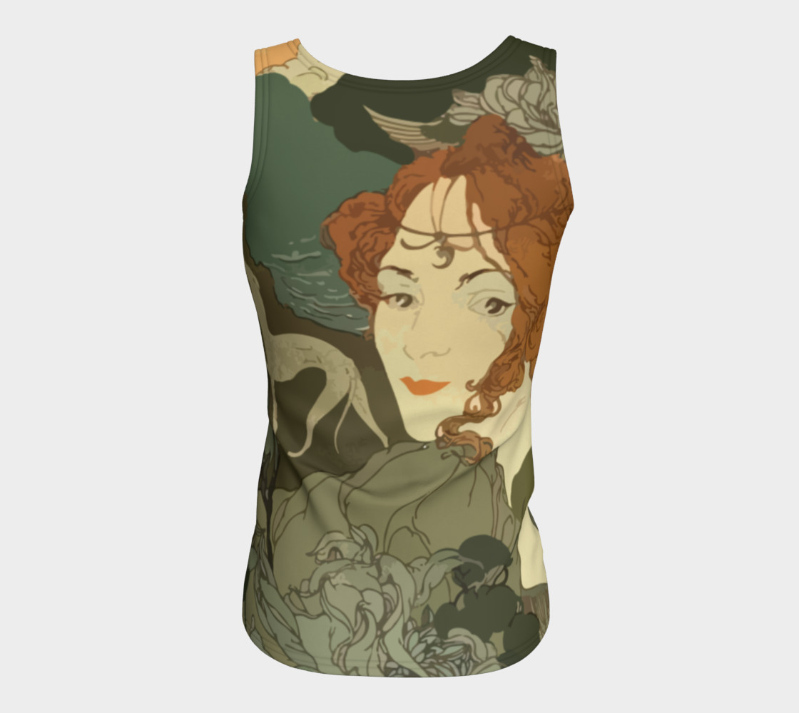 Art Nouveau lady Fitted Tank Top preview #6