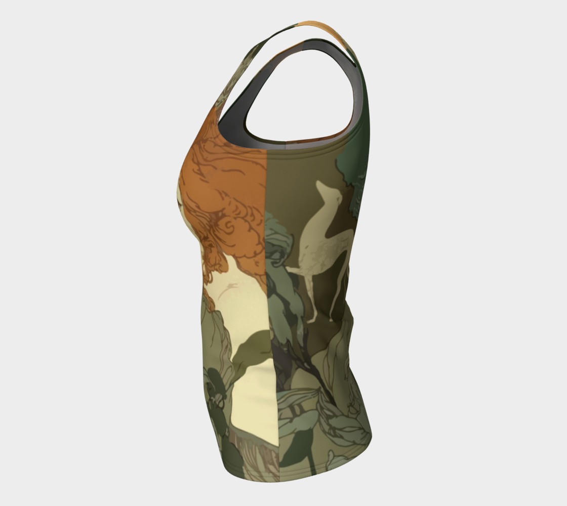 Art Nouveau lady Fitted Tank Top preview #7